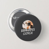 Bark Boss Pet Dog Photo Modern Simple Cool  缶バッジ (正面&裏面)