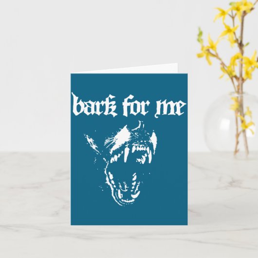 Bark For Me Fierce Dog Blackletter Aesthetic For M カード (黄色い花)