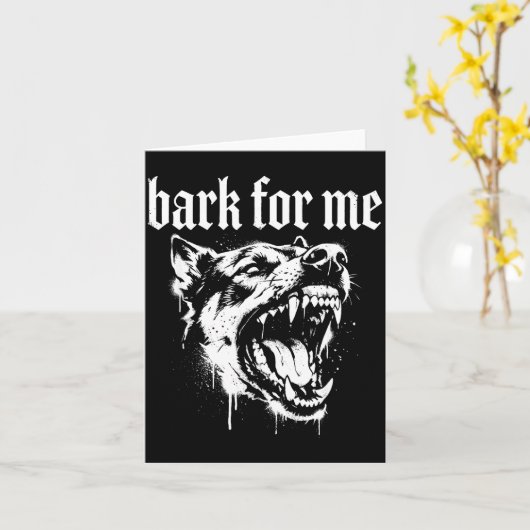 Bark For Me Gothic Fierce Dog  カード (黄色い花)