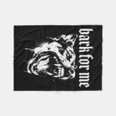 Bark For Me Gothic Fierce Dog フリースブランケット (正面(横))