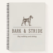 Bark & Stride ドッグウォーキングビジネスQRコード ノートブック (正面)
