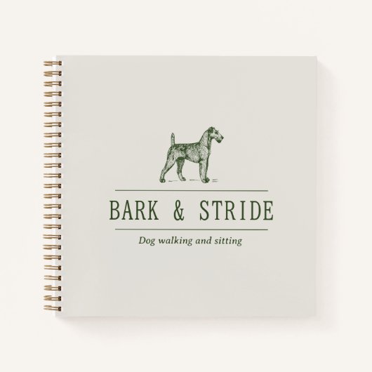 Bark & Stride ドッグウォーキングビジネスQRコード ノートブック (正面)