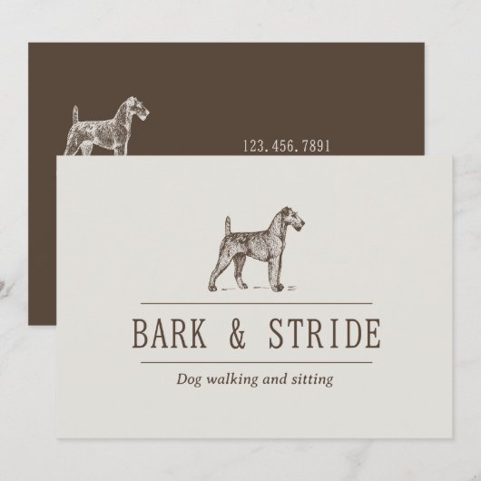 Bark & Stride ドッグウォーキングビジネスQRコード 招待状 (正面/裏面)