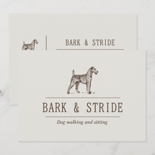 Bark & Stride 犬の散歩ビジネスQRコード 招待状 (正面/裏面)