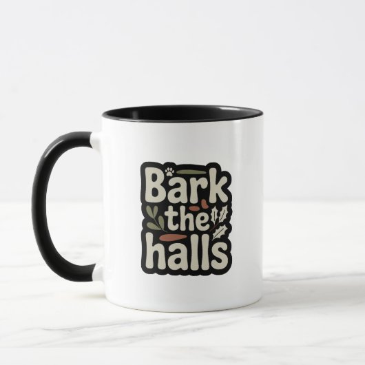 Bark the Halls Dog Holiday マグカップ (左)