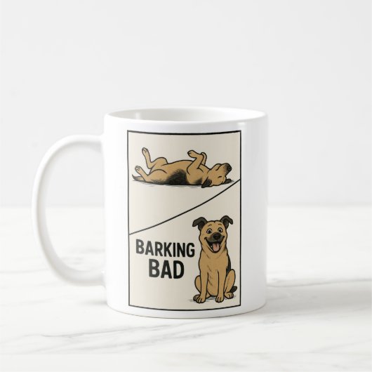 Barking Bad – Funny Dog Lover Parody Poster コーヒーマグカップ (左)