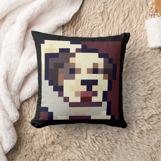 Barking dog. Pixel Art, pixelart クッション (ブランケット)