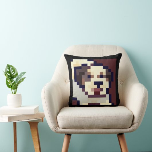 Barking dog. Pixel Art, pixelart クッション (椅子)
