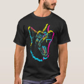 Barking Dog Punk Gothic Rave Wear Edgy EDM Grunge  Tシャツ (正面)
