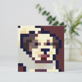 Barking puppy pixel art card (スタンド正面)