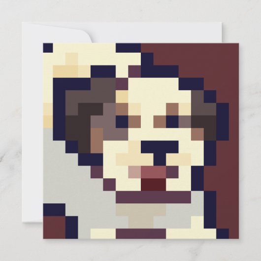 Barking puppy pixel art card (正面)