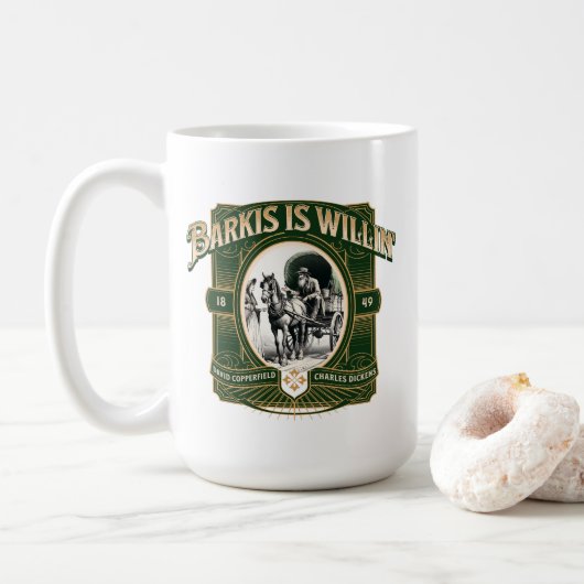 Barkis is Willin' グリーンゴールド 文学 コーヒーマグ コーヒーマグカップ (ドーナツ)