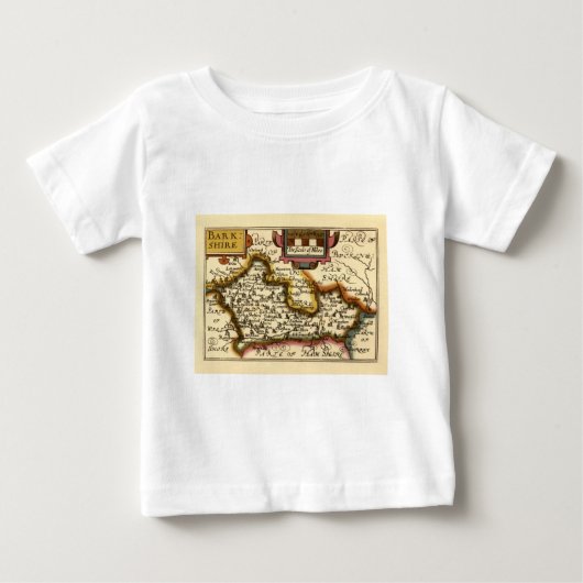 "Barkshire"のBerkshire郡地図、イギリス ベビーTシャツ (正面)