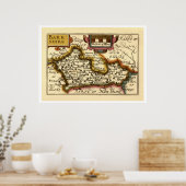 "Barkshire"のBerkshire郡地図、イギリス ポスター (キッチン)