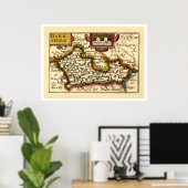 "Barkshire"のBerkshire郡地図、イギリス ポスター (ホームオフィス)