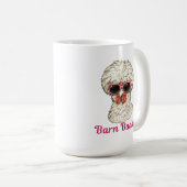 Barn Baddie Funny Glam Chicken in Pink Sunglasses  コーヒーマグカップ (正面右)