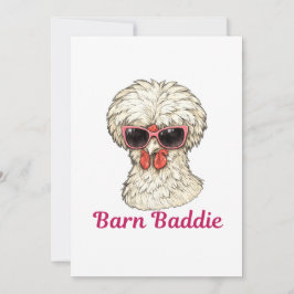 Barn Baddie Funny Glam Chicken in Pink Sunglasses  シーズンカード