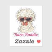 Barn Baddie Funny Glam Chicken in Pink Sunglasses  シール (シート)