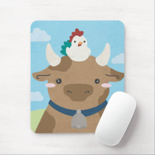 Barn Buddies - Cow & Chick マウスパッド
