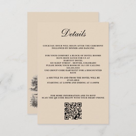 Barn Couple QRコードと詳細 エンクロージャーカード (正面/裏面)