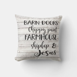 Barn doors … and Jesus pillow クッション