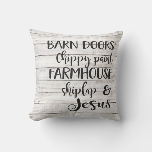 Barn doors … and Jesus pillow クッション (正面)