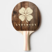 Barn Floor Boards Four Leaf Clover with Name 卓球ラケット (正面)