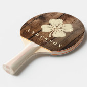 Barn Floor Boards Four Leaf Clover with Name 卓球ラケット (正面アングル)