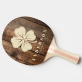 Barn Floor Boards Four Leaf Clover with Name 卓球ラケット (横)