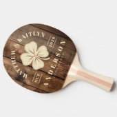 Barn Floor Boards  Irish Clover Wedding Crest 卓球ラケット (横)