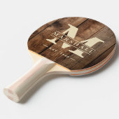 Barn Floor Boards Monogram & Name Overlay 卓球ラケット (正面アングル)