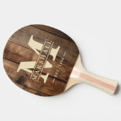 Barn Floor Boards Monogram & Name Overlay 卓球ラケット (横)