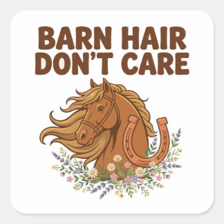 Barn Hair Don't Care 〜馬の頭と蹄鉄と〜 スクエアシール