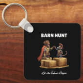 Barn Hunt Lover cute warrior Rat and brown labrado キーホルダー (正面)