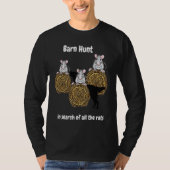 Barn Hunt  search of rats with Flat coated Retriev Tシャツ (正面)