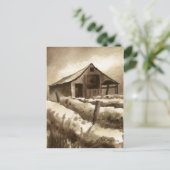 「Barn In Browns」カントリー・ロードのはがき ポストカード (スタンド正面)