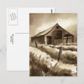「Barn In Browns」カントリー・ロードのはがき ポストカード (正面/裏面)