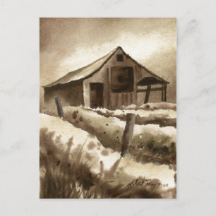 「Barn In Browns」カントリー・ロードのはがき ポストカード