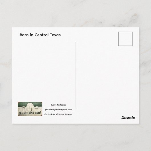 Barn in Central Texas Postcard ポストカード (裏面)