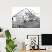 Barn in the Country/白黒の写真 ポスター (ホームオフィス)
