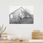 Barn in the Country/白黒の写真 ポスター (キッチン)