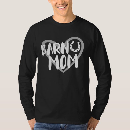 Barn Mom Heart Horse Riding Tシャツ (正面)