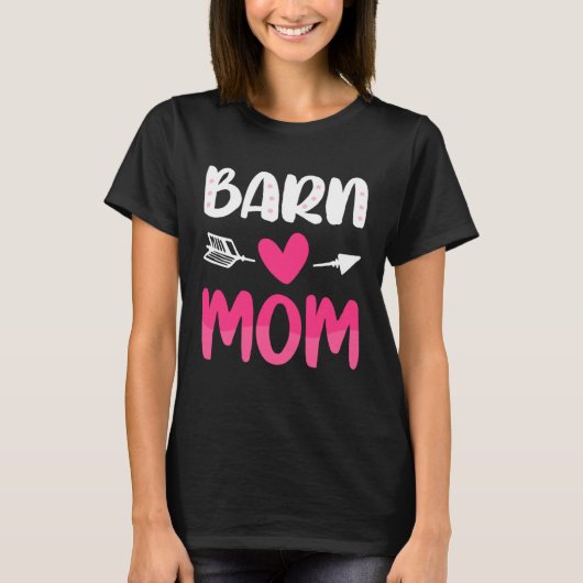 Barn Mom Mothers Day  Horses Racing Riding Mama Mo Tシャツ (正面)