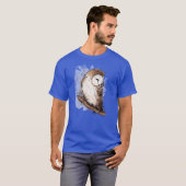 Barn Owl Autumn Ink retro retro Tシャツ (正面フル)