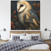 Barn Owl Autumn Portrait キャンバスプリント (インサイチュ (寝室))