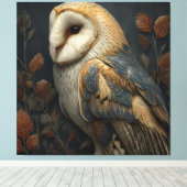 Barn Owl Autumn Portrait キャンバスプリント (インサイチュ (ウッドフロア))