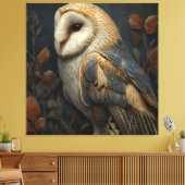 Barn Owl Autumn Portrait キャンバスプリント (インサイチュ (リビング))
