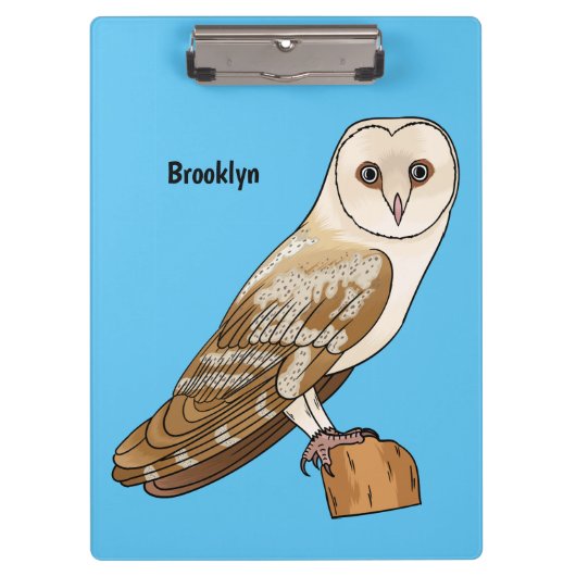 Barn owl bird cartoon illustration  クリップボード (正面)