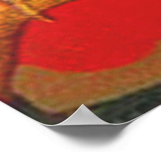 Barn Owl Heart Tree Stars Valentine ポスター (角)