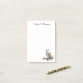 Barn Owl Wildlife Bird of Prey Custom Name ポストイット (デスク上)